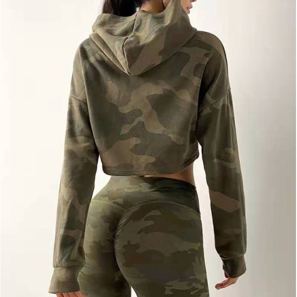 Casual Long Sleeve Lightweight Athletic Hoodie Woolen Athletic Cropped Hoodie