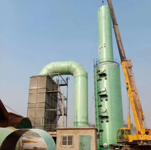 Wet Scrubber For Boiler, Flue Gas Desulfurization Tower FRP Environmentally Efficient Flue Fume Gas Desulfurization So2