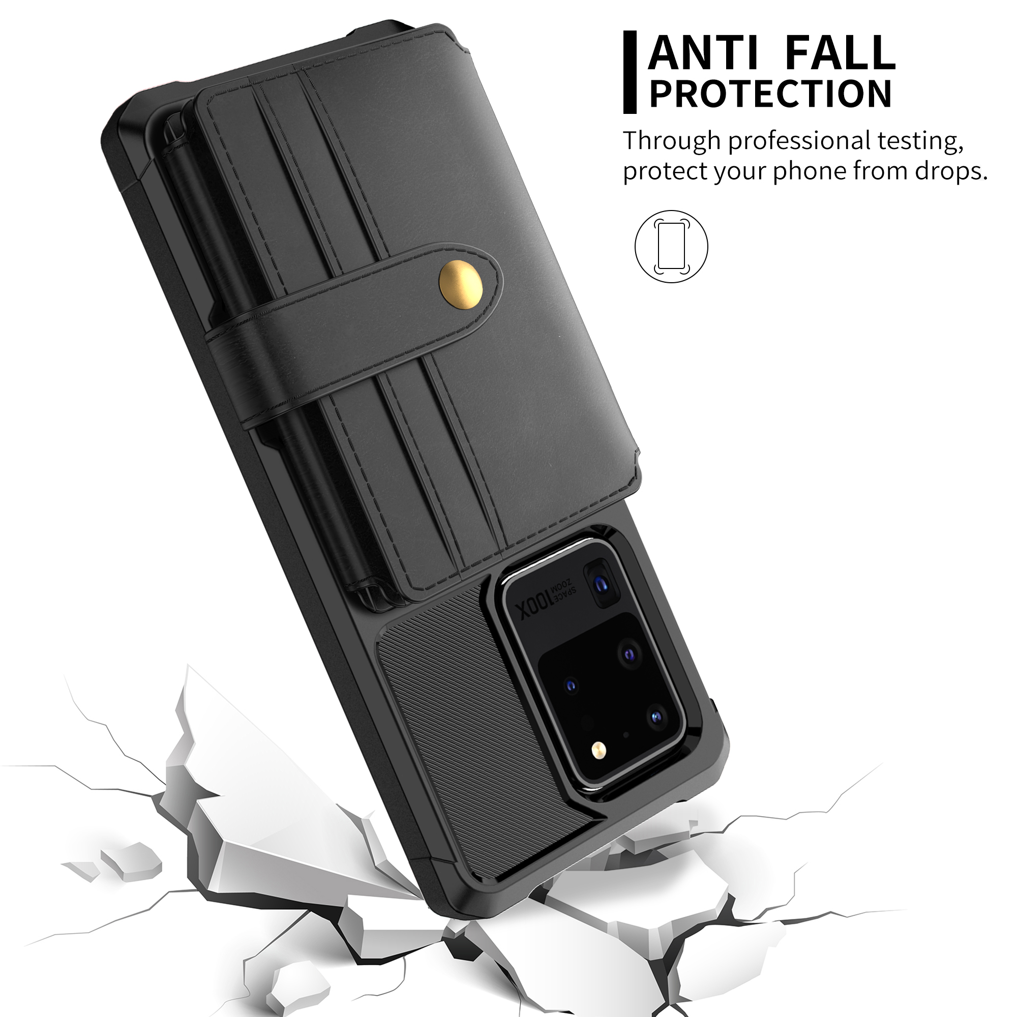 Случай противоударных случаев Samsung защитных отделяемый ретро кожаный