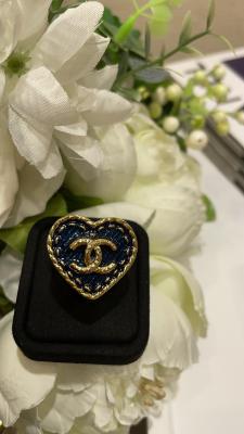 Vintage Design Brass Heart Ring with Swarovsk* Pearl and Diamond for Formal Occasion