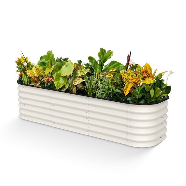 Sturdy Oval Metal Raised Garden Bed Planter 6.5*2*1.5 Ft With Open Bottom