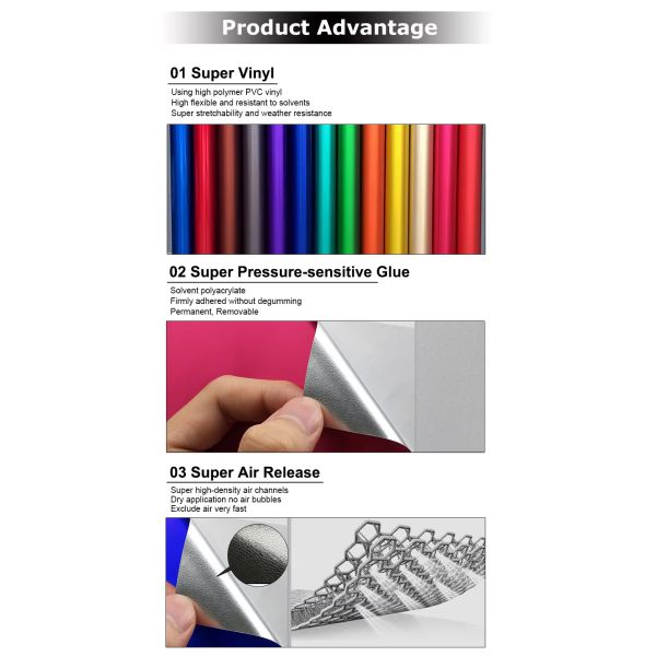 PET Car Body Wrap Film Removable Ultra Matte Color Change Wrap Film