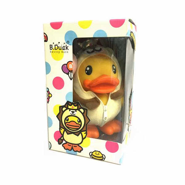 B.Duck Plastic Coin Bank With Lion Hat Cute Saving Bank As Gifts