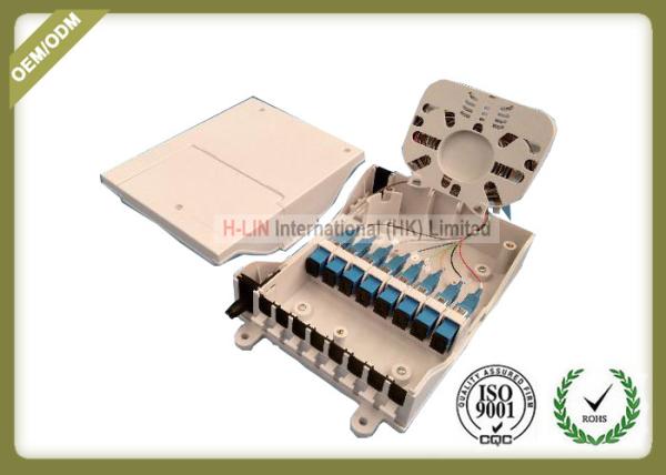 IP65 Grade Fiber Optic Termination Box Waterproof 8core For 1 * 4 / 1 * 8 Splitter ABS material