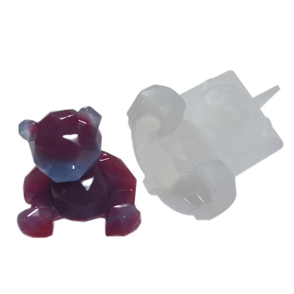 Handmade Silicone Resin Mold Diy Epoxy 3D Bear Silicone Mold Reusable