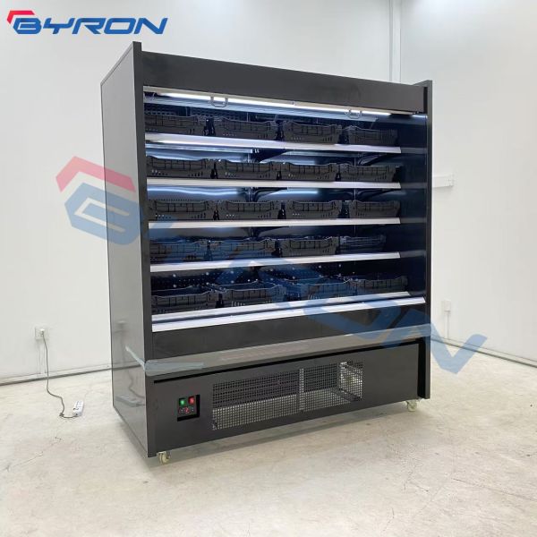 Fruit Shop Air Curtain Cooler Multideck Display Fridge With Doors