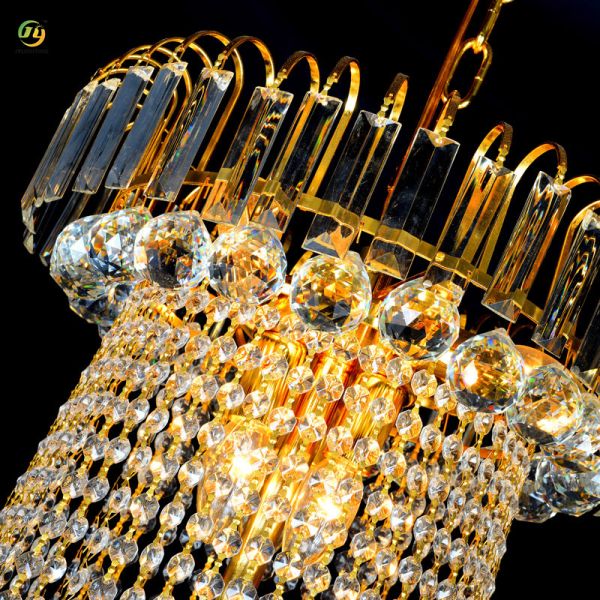 JYLIGHTING Modern Golden Crystal Living Room Chandelier Design Light Luxury Home Bedroom Lamp Corridor Box Restaurant Crystal Pendant Light