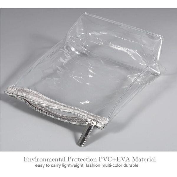 Fold Up Cosmetic Bag EVA Pouch OEM Promotional Heat Seal Sewing Zipper