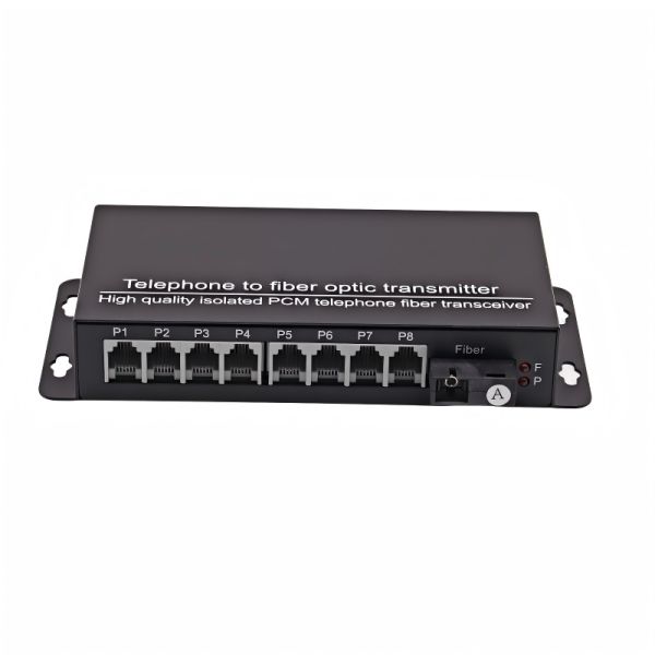 8 Channel Telephone Fiber Optic Extender RJ11 Analog PCM Telephony Over Fiber