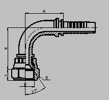 Carbon Steel 90 Degree Hydraulic Hose Fitting JIC Female 37° Cone Seat / SAE J514