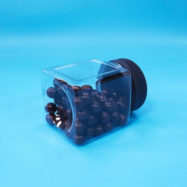 Bpa Free Candy Cookies Airtight Transparent Square Grip PET Plastic Nut Packaging Jar