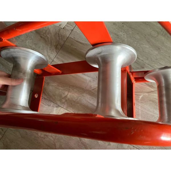 3 Drum Corner Cable Pulley Roller 10KN Load Aluminum Wheel