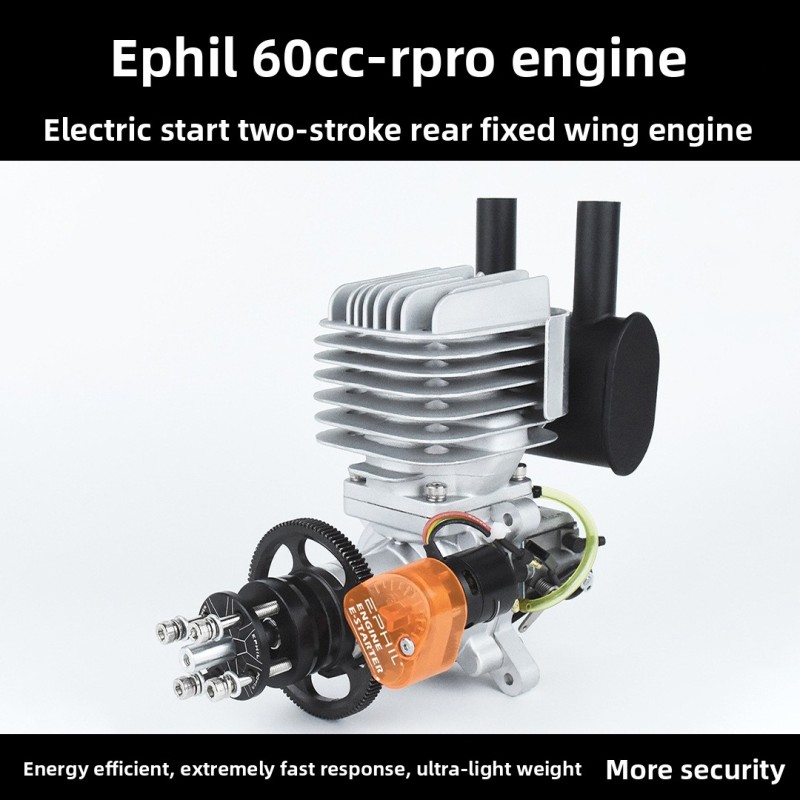60cc-R PRO Model Gasoline/Electric Start Two-Stroke Rear Fixed-Wing Airplane Engine Drones Accessories