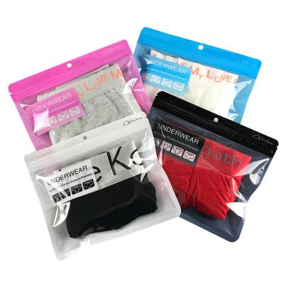 Zip lock underwear reclosable packaging custom printing garment plastic bags for clothing