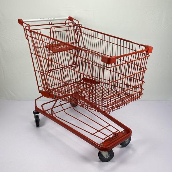 type asiatique chariot de capacité élevée d'épicerie générale 240L à achats en métal d'acier