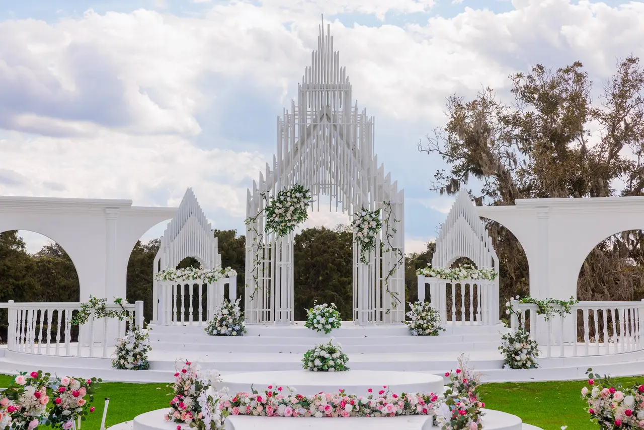 Solar Aligned Ceremony Altar Permanent Wedding Structure With Seasonal Light