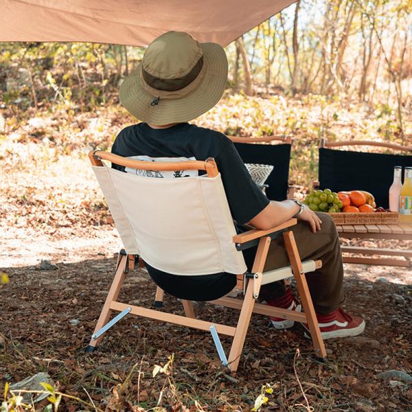 Beechwood Hard Arm Camping Chair 2.4kg 51x42x65cm Lightweight