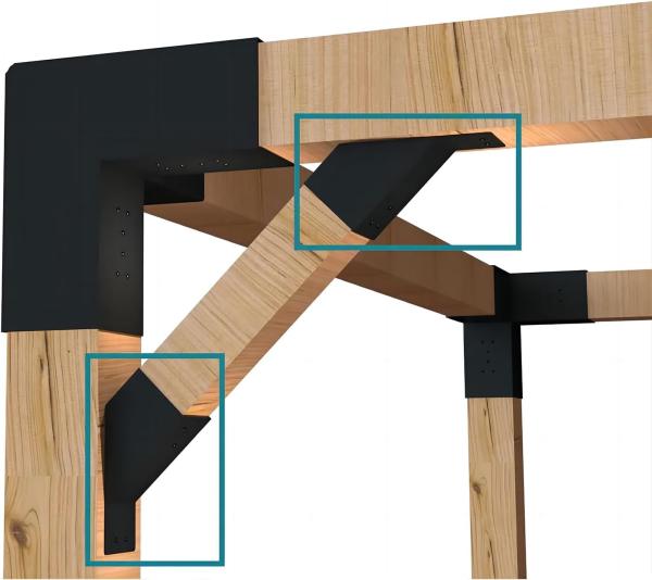 2x4 Pergola Brackets Kit Actual 1.6x3.6 Inch Pergola Post Top Rafter Brackets Deck Railing Brackets