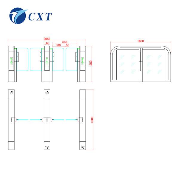 Airport Customs Speed Gate Turnstile ISO9001 With Real Time Data 115