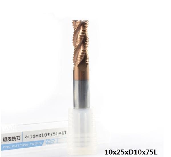 10mm Shank Precision Cutting Tools 4 Flute 45 Degrees TICN Coated Roughing End Mill