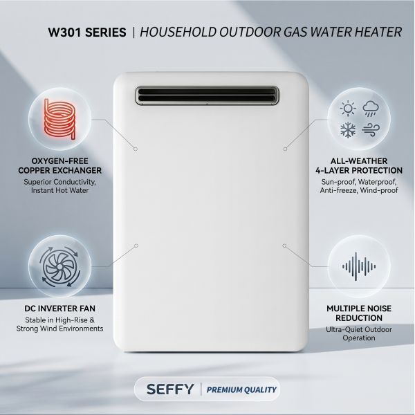 High Capacity 20L-26L Outdoor Propane Hot Water Heater For Large Homes