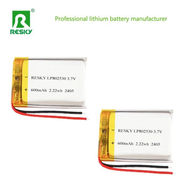 China Li-ion Battery Cell 3.7V 600mAh 802530 2.22wh Power Lithium Ion Polymer Battery Pack