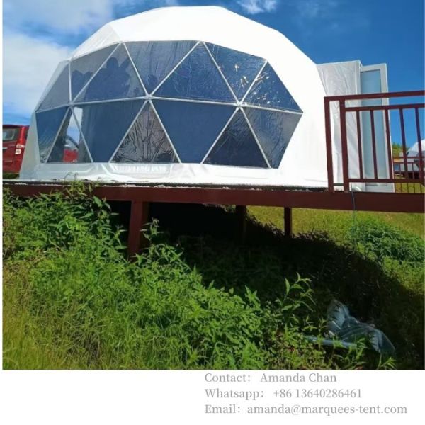 Outdoor Waterproof Customized Luxury Hotel Dome Glamping Tent Resort Tensile With PVDF Membrane