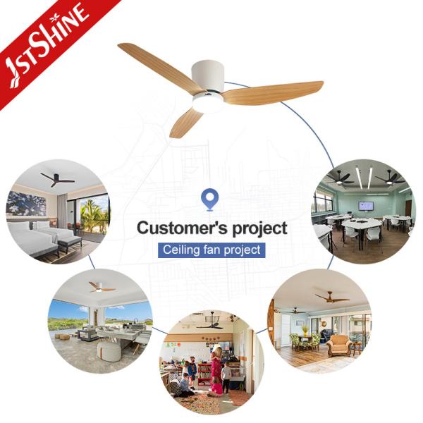 Customizable Lighting 52-inch Flush Mount Ceiling Fan with Remote and 3 Color LED Light