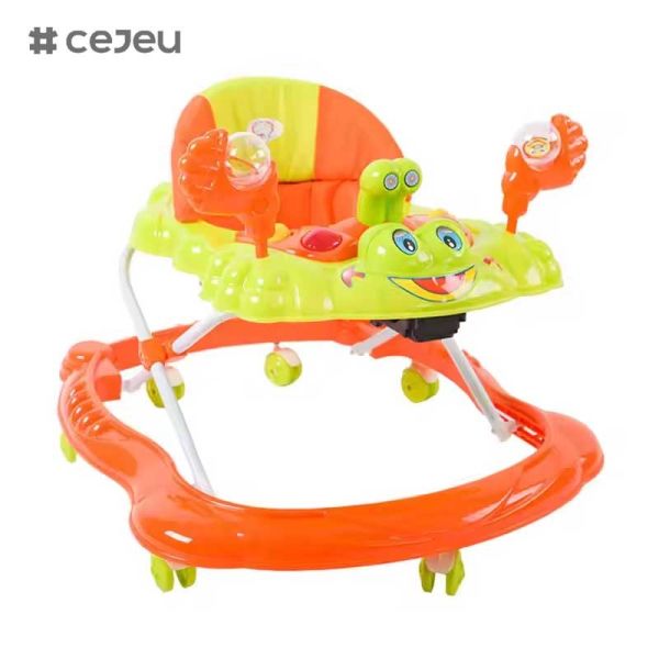 CJ-BLM-903 2022 Smart Light Musical Baby Walker Chair Child Plastic Activity Dining and Feeding Walker with Wheels Seat and Toys