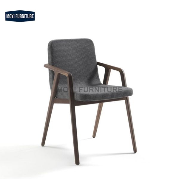 Modern High-Back Dining Chair for Home ASH Wood Metal Solid Wood Furniture Stable for Hotel Restaurant Living Room Apartment