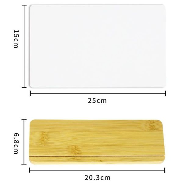 7inch 8inch Sublimation Aluminum Photo Frame Bamboo Base Blanks Custom Metal Picture Frames