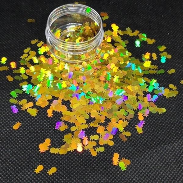 1kg Pineapple Ananas Glitter Shapes for Weddings and Home Decor Crafts Economical OEM Bulk Application