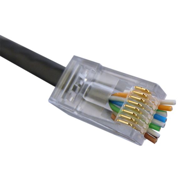 CAT6 CAT5E cable termination with Stewart Connector Qwik RJ45 modular plugs Bel Fuse SS-39500-004