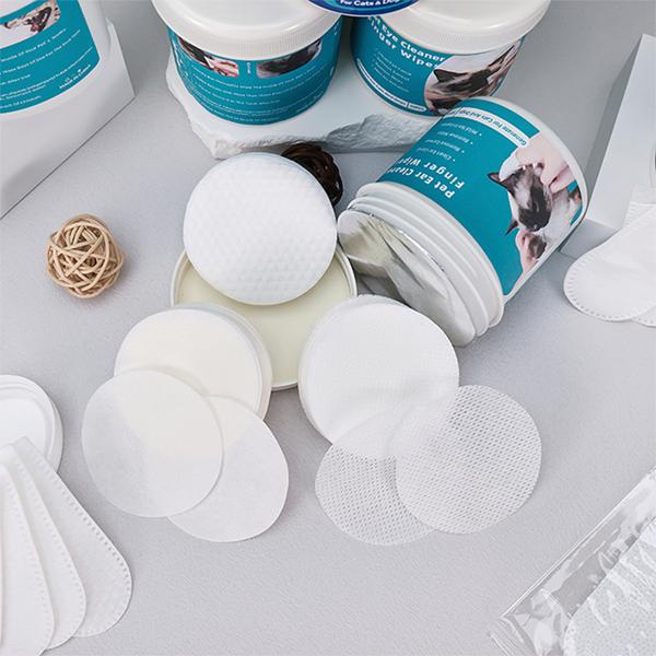 Lingettes pour les yeux de chien en non-tissé spunlace, lingettes nettoyantes pour animaux de compagnie pour les taches d'oreilles