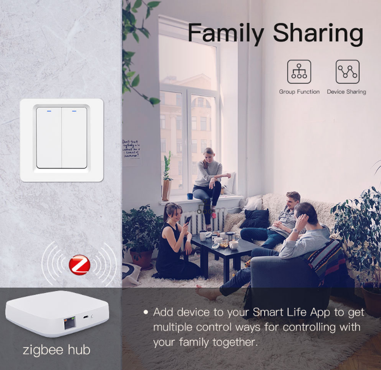 Выключатель Wifi шатии приложения 3 ЕС Tuya удаленный с Google Alexa