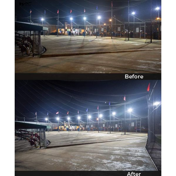 Luz de aparcamiento LED exterior con brazo ajustable y sensor fotoeléctrico IP65 Luz de seguridad contra inundaciones en la calle