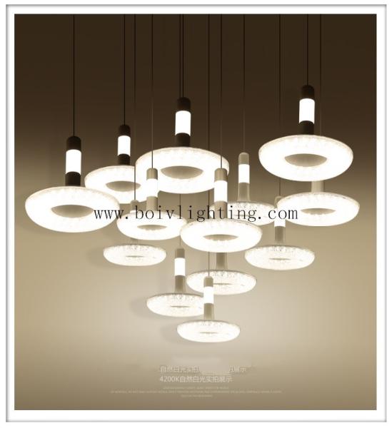 70W-130W Pendant  Lightings  And  Hanging  Restaurant  Lamp Three LED White Color Crystal