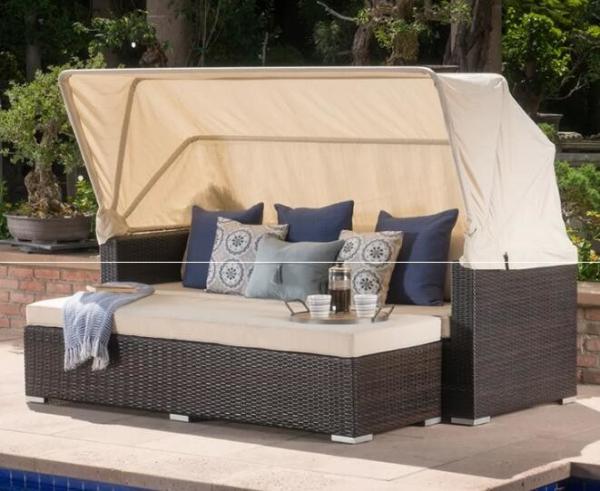 Leisure Aluminium PE Rattan Wicker Sunbed furniture Outdoor Garden Backyard Sofa sets