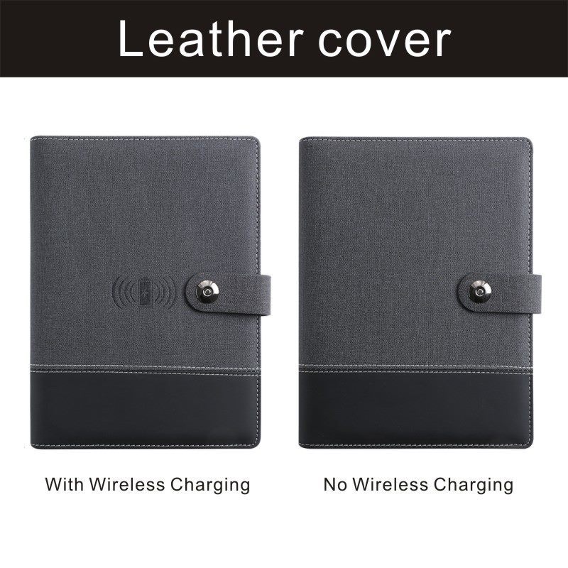 Wireless Charging Leather Power Bank Notebook Loose Leaf A5 Personalised Custom Print