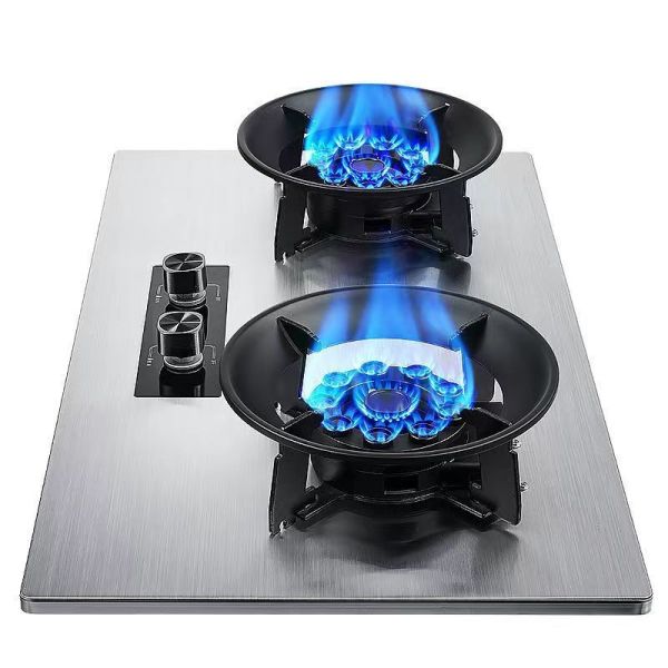 Kitchen Cooking Appliance Tengao Metal Edging Table Top Knob Button Natural Gas / Double Burner Gas Stove
