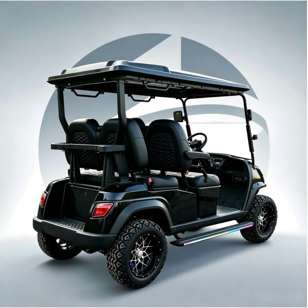 Black 4 Seater Luxury Electric Golf Cart Premium Shuttle for Hotel & Resort