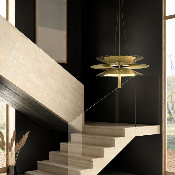 Postmodern Simple Iron Wire Hollow Flying Saucer Black Gravity Chandelier(WH-MI-106)