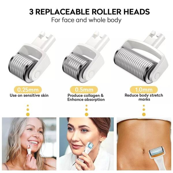 3 IN 1 LED Microneedle Roller Kit  LED 0.5 mm  Dr. pen Derma Roller Derma Rolling System