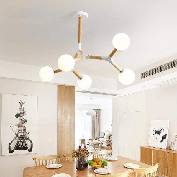 Creative Wooden Chandelier with glass bubble chandelier Sptnik Spider Chandelier(WH-MI-214)