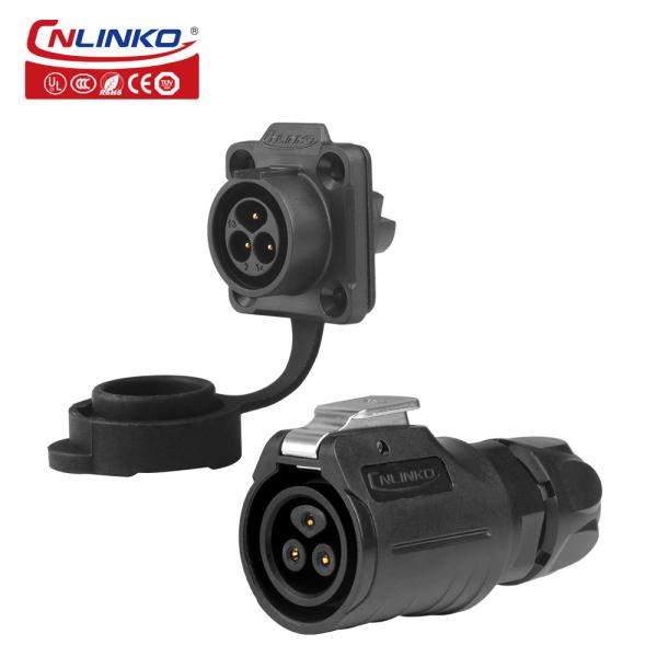 Cnlinko LP16 3 Pin Ip68 Connector Plastic Wiring Screw Circular Waterproof Aviation Plug Connector 3 Pin Electric Wire Connector