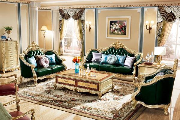 Classic Luxury Wooden Design Furniture Living Room Sofa Set