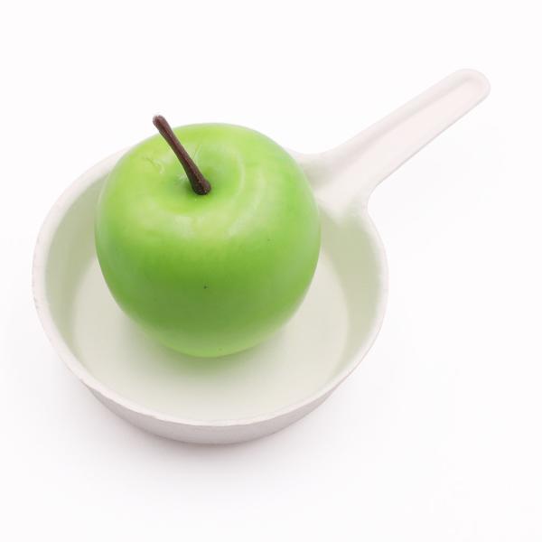 Biodegradable spoon shallow pan shape sugarcane tableware cake tray disposable bagasse paper sauces tray