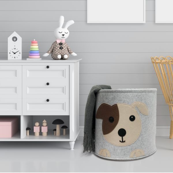 Sustainable Animal Design Round Felt Storage Basket 33*33cm