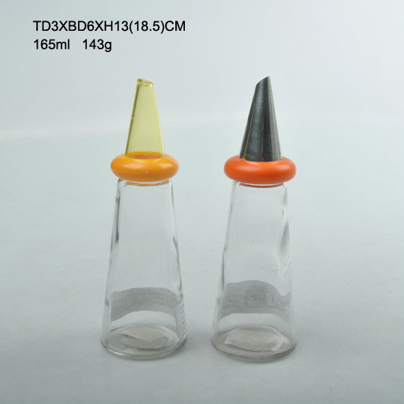 Stylish and Transparent Glass Storage Jar with Colored Plastic Cover 100% Food Safe