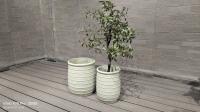 Customed Fiber Clay Planter For Indoor Hotel Garden And Home Drainage Holes